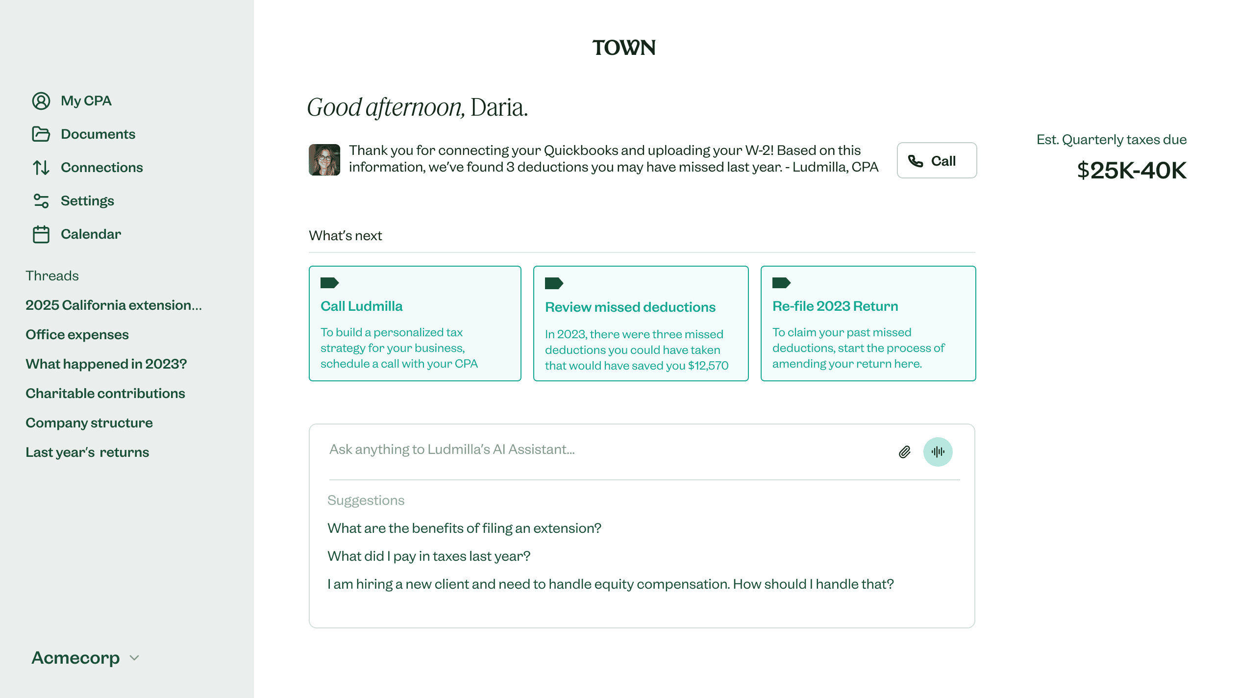 Step 2: Access your personalized dashboard